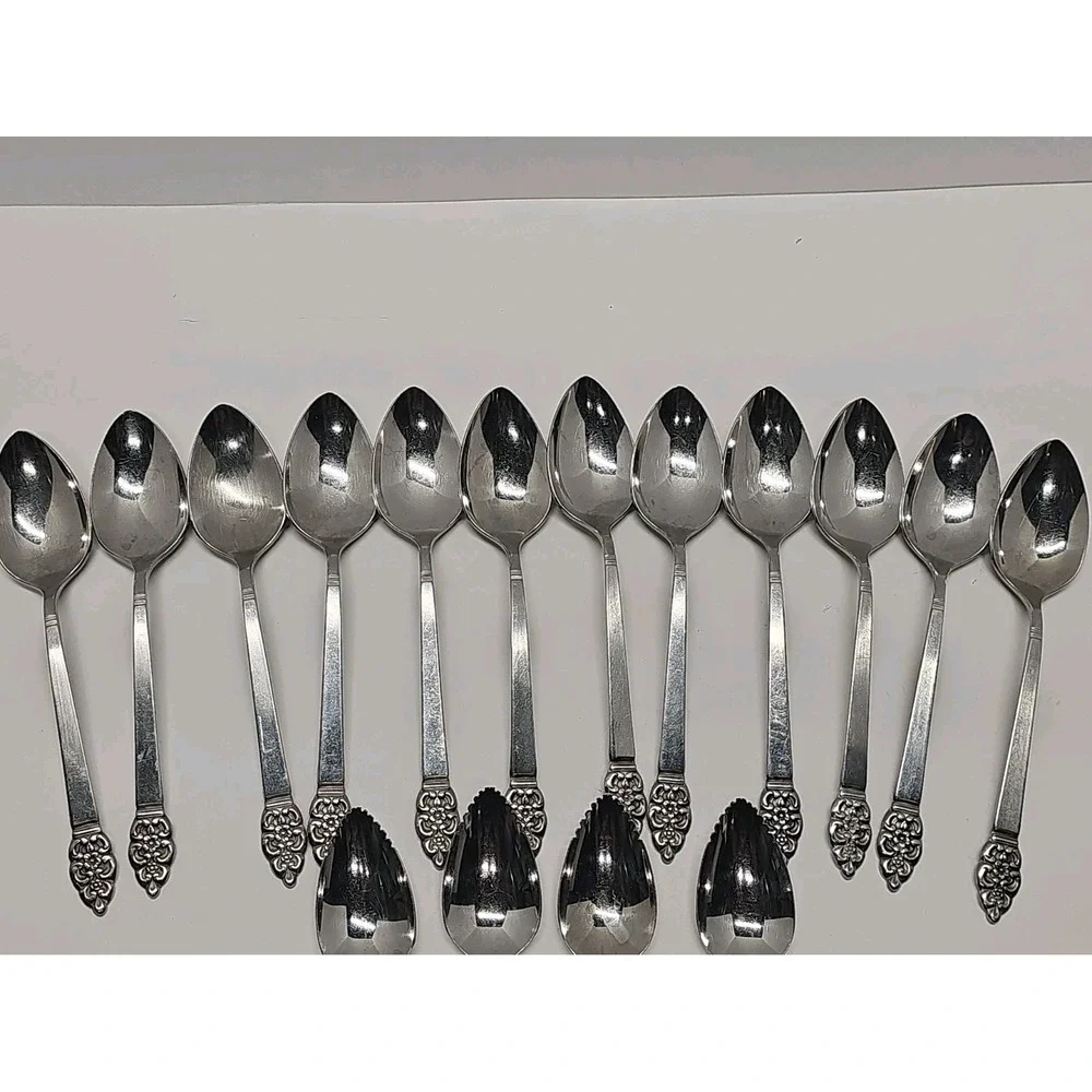 Lot of 16 Oneidacraft NORDIC CROWN Stainless Teaspoons 6